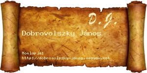 Dobrovolszky János névjegykártya