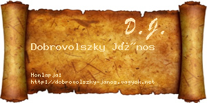 Dobrovolszky János névjegykártya