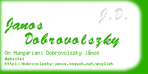 janos dobrovolszky business card